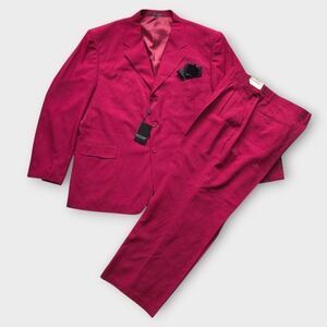 Vittorio St. Angelo Wine Men's 2 Piece Suit Set 52L - 46W